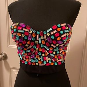 Sequin strapless Holier top
